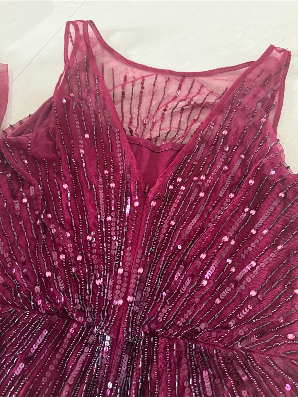 *****Women's Burgundy Sequin Evening Wedding Dress